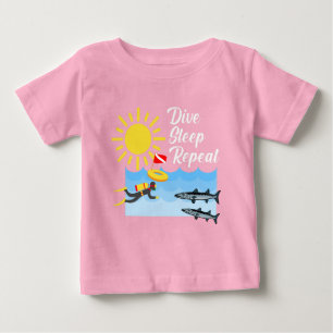 Camiseta Dive Sleep Repetir Design - Baby Fine Jersey T-Shi