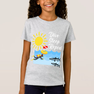 Camiseta Dive Sleep Repetir Design - Bela Jersey T-Sh para