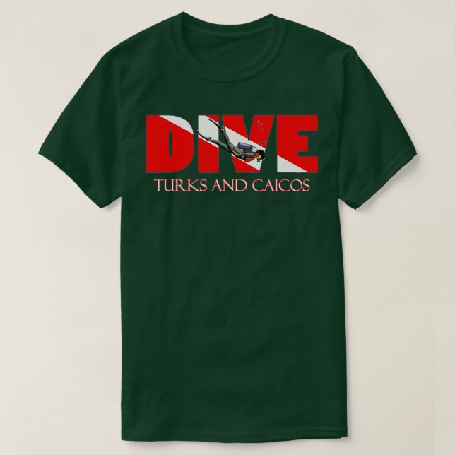 Camiseta DIVE Turks and Caicos SCUBA Merging Snorkeling (Frente do Design)