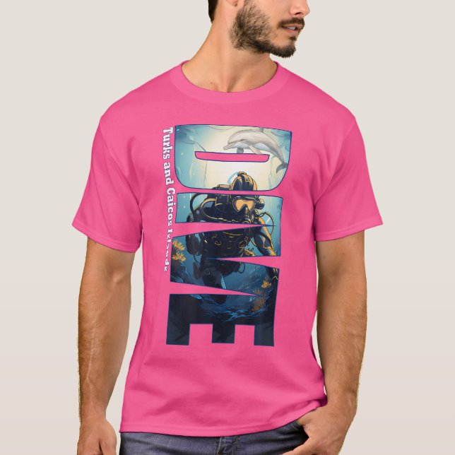 Camiseta Dive Turks E Caicos Scuba Merging Snorkeling (Frente)