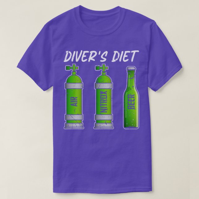 Camiseta Diver Diet Beer Funny Scuba Merging (Frente do Design)