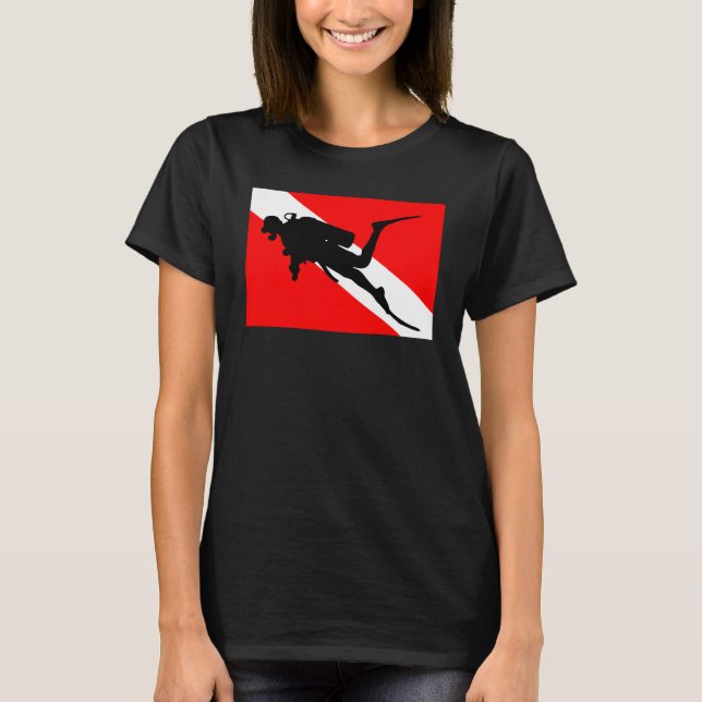 Camiseta Diver Down Flag Scuba Diver (Frente)