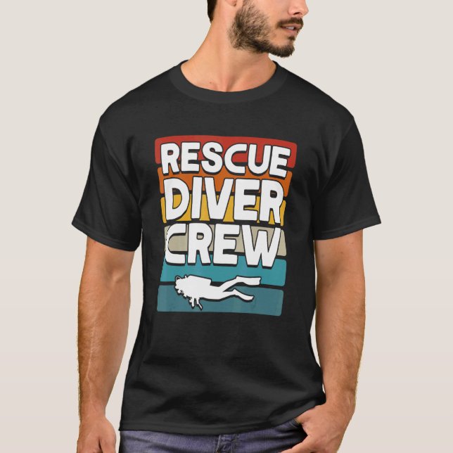 Camiseta Diver Flag Rescue Diver Crew Scuba (Frente)