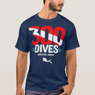 Camiseta Diver Scuba Certificado 300 Dives Para Baixo Scuba