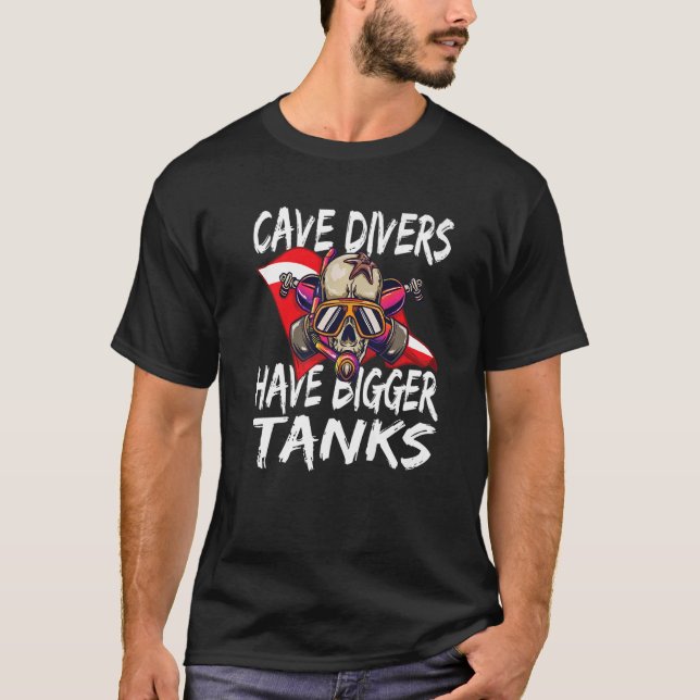 Camiseta Divers de Cavernas têm maiores tanques para mergul (Frente)