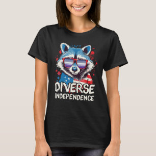 Camiseta Diversa Independência Guaxinim Bicha Óculos de So