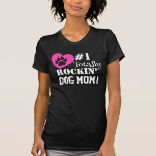 Camiseta Diversão #1 Cachorro Totalmente Rockin Mãe (preto)