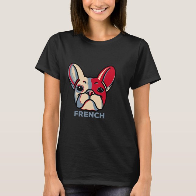 Camiseta Diversão 1 do Cachorro Buldogue Francês (Frente)