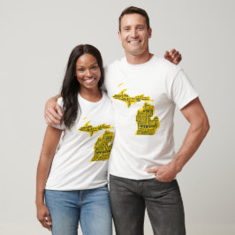 Camiseta Diversão Amarelo e Marinho do Estado Azul das cida