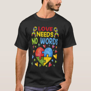 Camiseta Diversão Amor Não Precisa de Palavras Laço Puzzle 