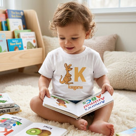 Camiseta Diversão Animal ABC Aprendizado: Fofa Letra K do A