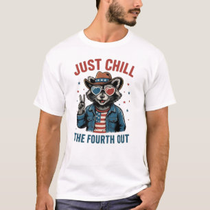 Camiseta Diversão Apenas relaxe o quarto fora - Raccoon Pat