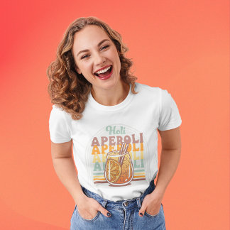 Camiseta Diversão Aperol Girly Coctail, Festa de Verão Rosa