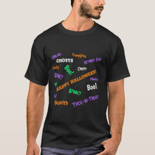 Camiseta Diversão, Assustador Personalizável Feliz Hallowee