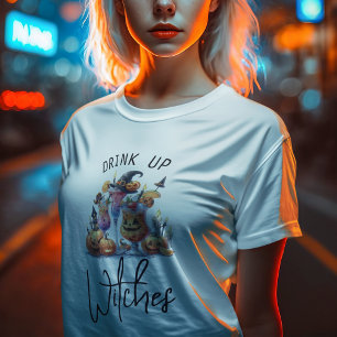Camiseta Diversão Bebam Bruxas Dia das Bruxas