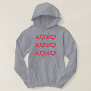 Camiseta Diversão beijos de amor XOXO desgastados vermelhos