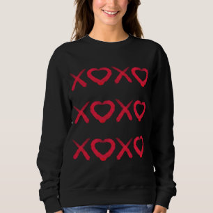 Camiseta Diversão beijos de amor XOXO desgastados vermelhos