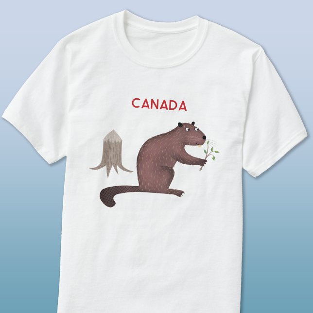 Camiseta Diversão canadense Beaver Canada (Canadian Beaver patriotic Canada t-shirt for animal and wildlife lovers)