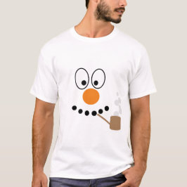 Camiseta Diversão Cartoon Snowman Face Natal