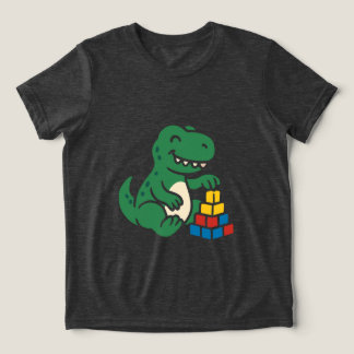 Camiseta Diversão com Blocos de Construção do Dino
