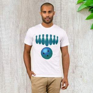 Camiseta Diversão com Bola e Pinos de Boliche