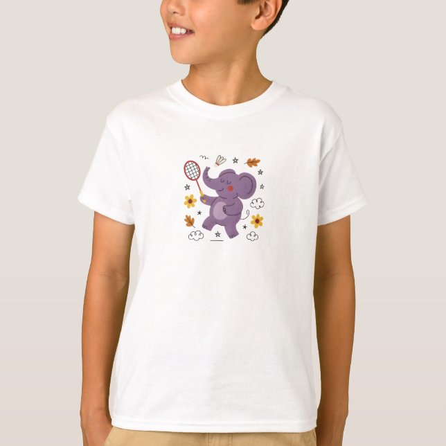 Camiseta Diversão com elefante bebê  (Frente)