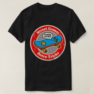 Camiseta Diversão com Truques de Skate Retro Street Gamer