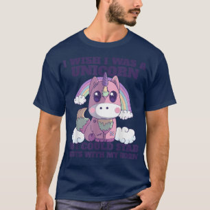 Camiseta Diversão Creepy Kawaii Pastel Gótico Unicorn Cute