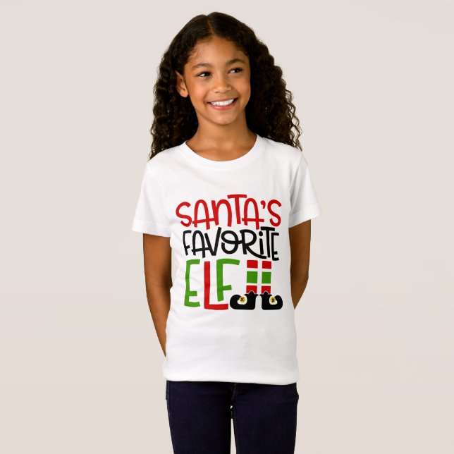 Camiseta Diversão da família de Natal Elf favorita dos papa (Frente Completa)