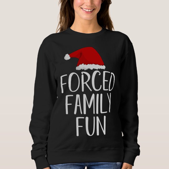 Camiseta Diversão da Família Forçada Véspera de Natal sarcá (Frente)