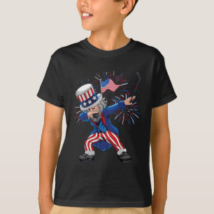 Camiseta Diversão Dabbing Tio Sam Ice Hockey Indepedância
