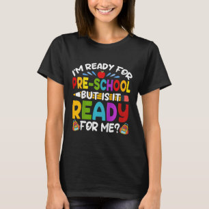 Camiseta Diversão das Crianças Estou Pronto Para o Pré-Esco