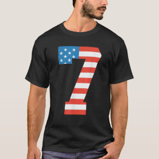 Camiseta Diversão De 7 Birthday, Bandeira Americana Em 4 De