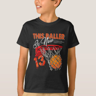 Camiseta Diversão De Basquete De Aniversário De 13 13 Anos 