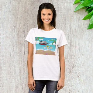 Camiseta Diversão de Cruzeiros de Praia da Família Tropical