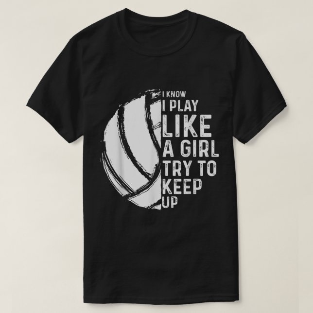 Camiseta Diversão de Design de Voleibol Mulheres Jovens Esp (Frente do Design)