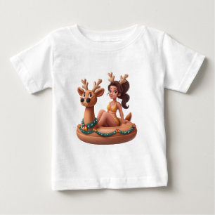 Camiseta Diversão de Férias de Renas de Verão no Projeto da
