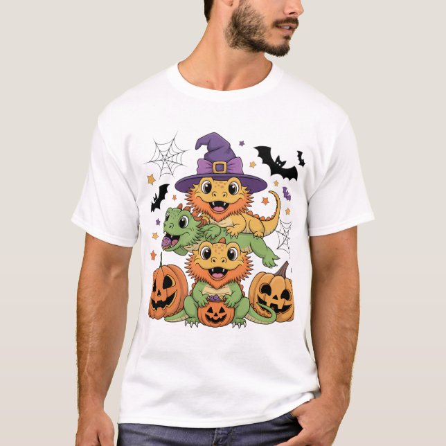 Camiseta Diversão de Halloween dos Dragões Carnados (Frente)