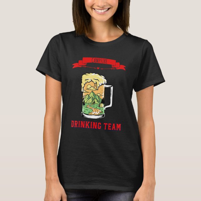 Camiseta Diversão de Humor da Equipe do Bebendo de Campfire (Frente)