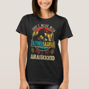 Camiseta Diversão de Menores Distúrbios Fathersaurus Dinoss
