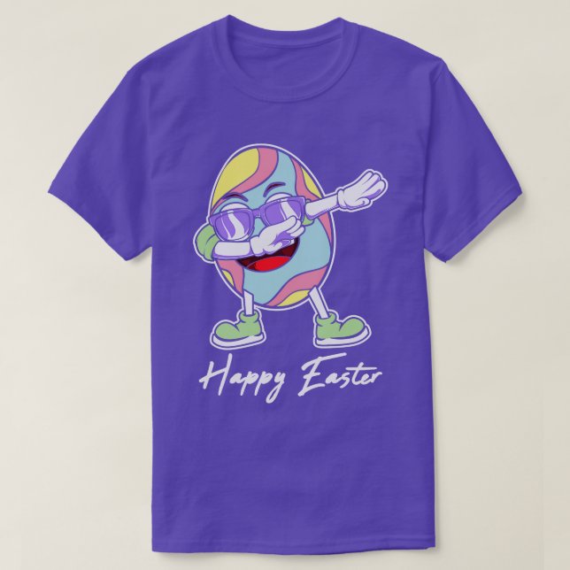 Camiseta Diversão De Ovo De Dabbing De felz pascoa (Frente do Design)