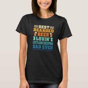 Camiseta Diversão de Pai Shetland Sheepdog da melhor barba