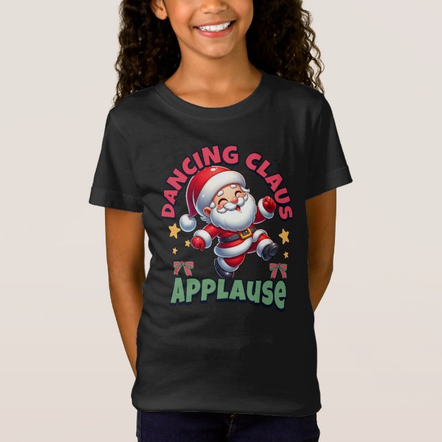 Camiseta Diversão de Papai Noel Dançante (Frente)