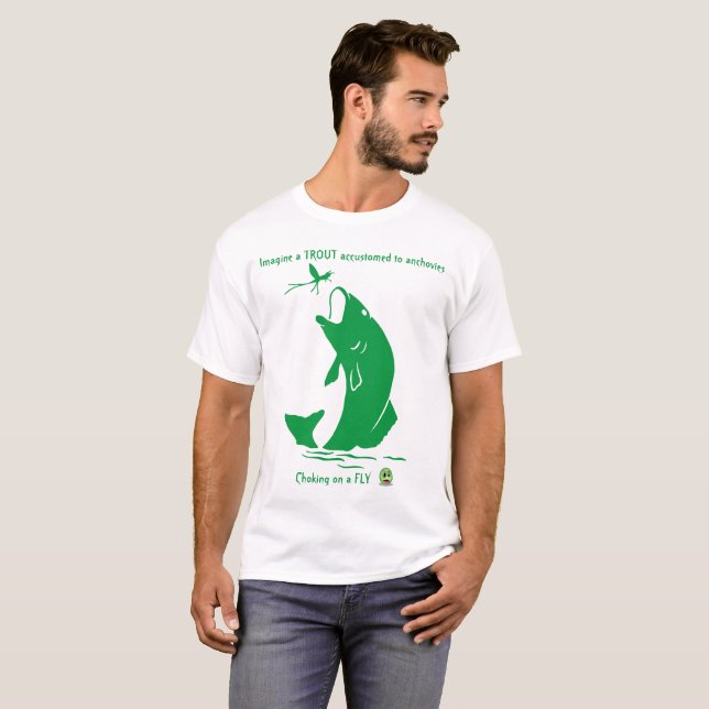 Camiseta Diversão de Pesca - Truta de Bass (Frente Completa)