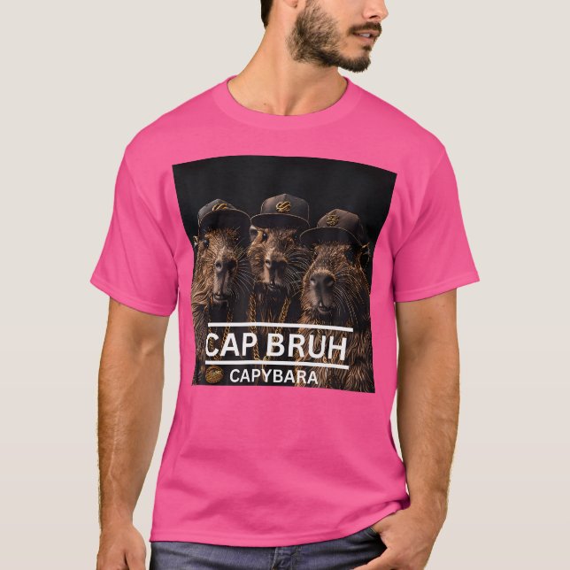 Camiseta Diversão De Rap De Banda De Hip Hop Da Capybara Ro (Frente)