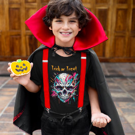 Camiseta Diversão de Skeleton Spookey Abstrato, Crianças Ha