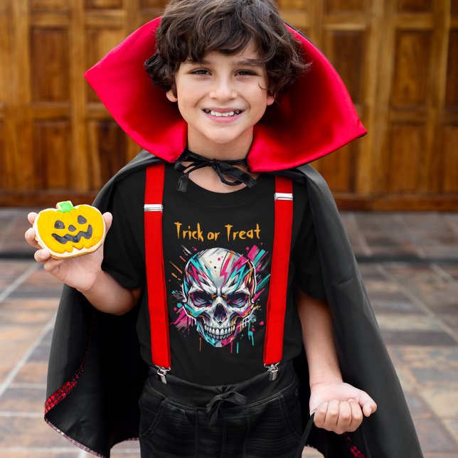 Camiseta Diversão de Skeleton Spookey Abstrato, Crianças Ha (Criador carregado)