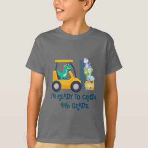 Camiseta Diversão de trator de dino Truck Birthday
