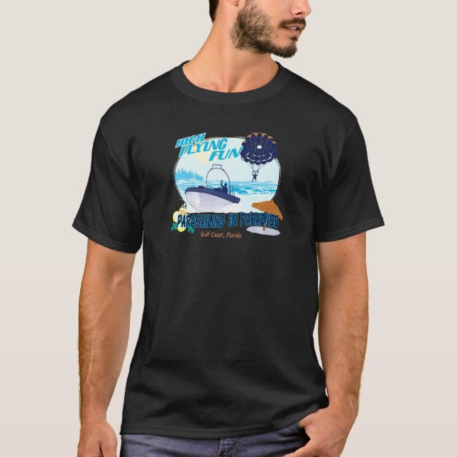 Camiseta Diversão de Voo Alto Paraseando (Frente)