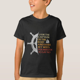 Camiseta Diversão do Barco do Capitão de Barco Motor Sail P